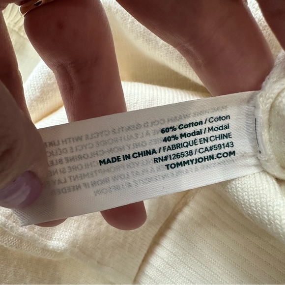 Tommy John Women’s XL sweater lounge jogger knit coconut milk white new with tag - Picture 7 of 9